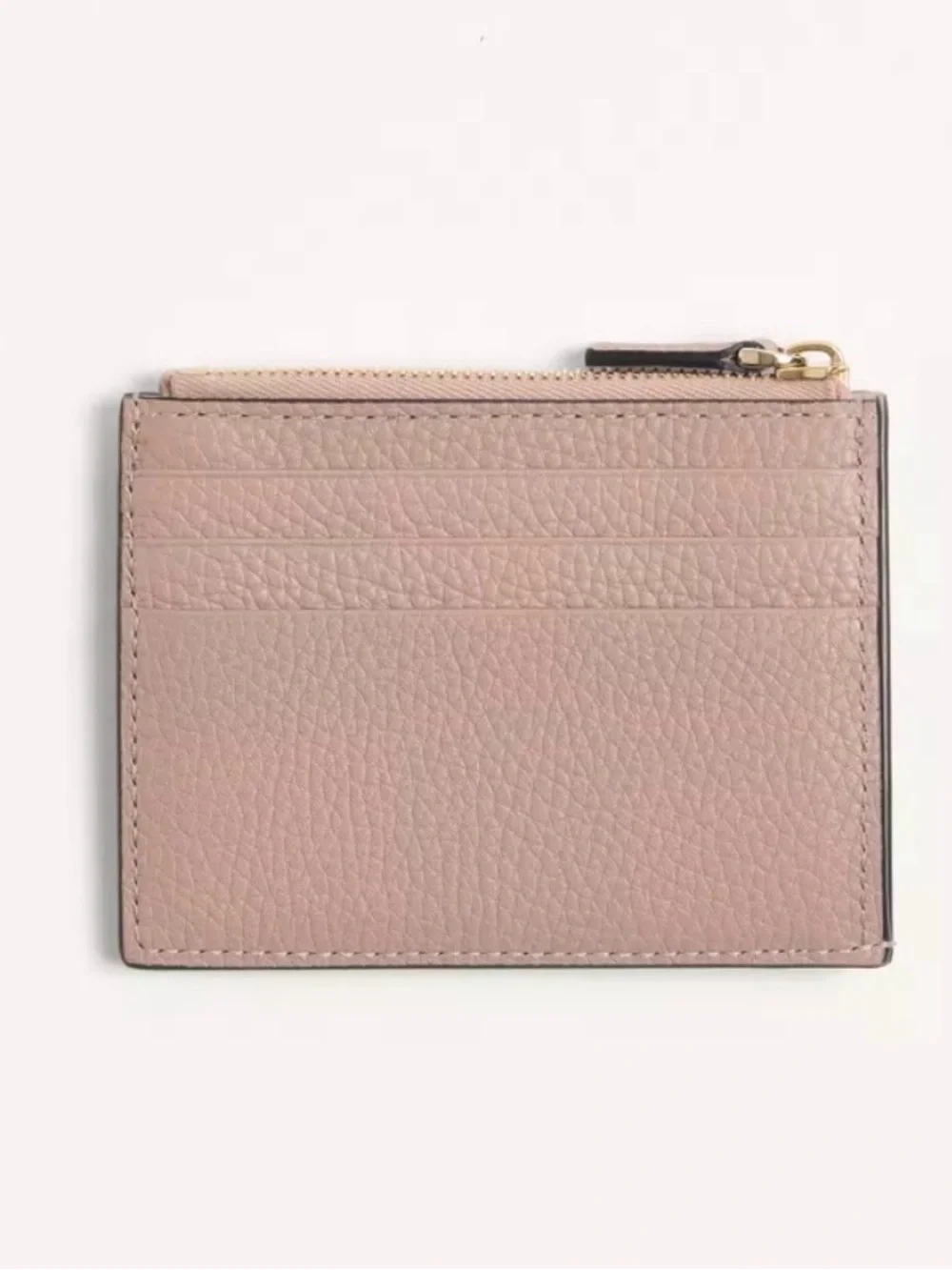 Valentino Garavani Rockstud Pebbled Leather Coin Purse in Dusty Pink